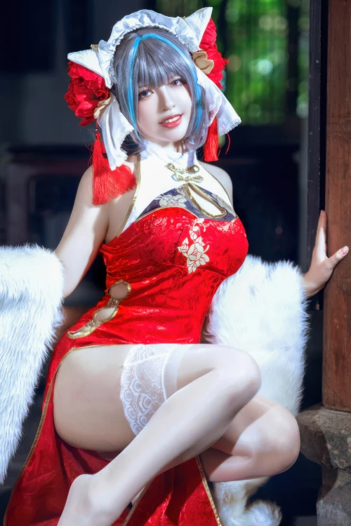 Cosplay 半半子Banbanko 柴郡中华娘中式