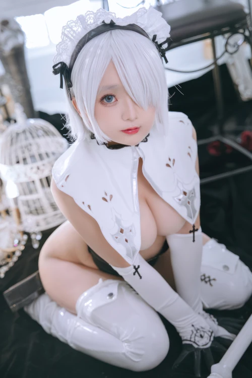 Cosplay Rinaijiao日奈娇 2B奶盖女佣 Set.02